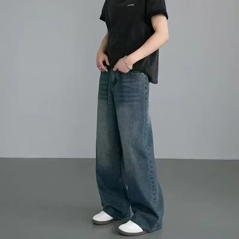 Streetwear Brand Denim - جينز رجالي واسع الساق على الموضة